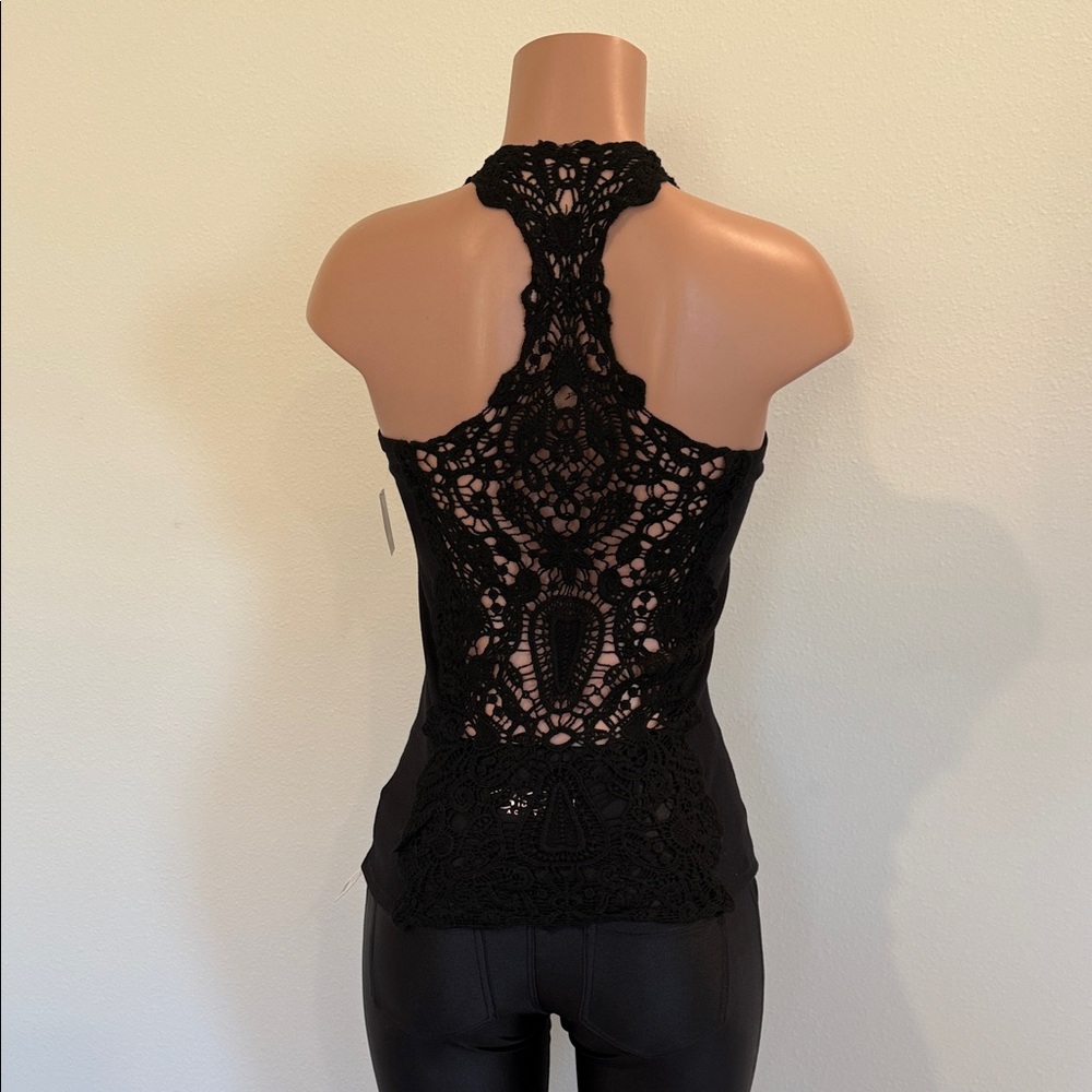 Elegant Black Lace Women's Tank Top one size